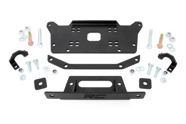 Rough Country Lift Kits & Suspension | 1350 Offroad - Rough Country Winch Mounting Plate, Steel, Black Powder Coated Finish - 92029 - Image 1