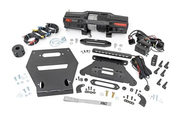 Rough Country Lift Kits & Suspension | 1350 Offroad - Rough Country Winch Mounting Plate, with RS6500S Winch, LED Light - 92064 - Image 1