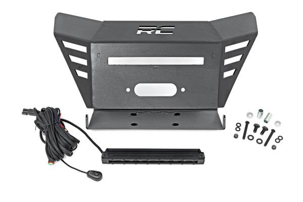 Rough Country Lift Kits & Suspension | 1350 Offroad - Rough Country Winch Mounting Plate, 10-in, Black Slimline, Winch Mount Only - 92078 - Image 1
