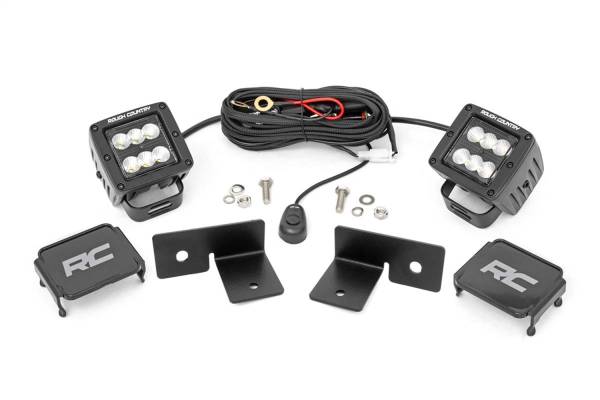 Rough Country Lift Kits & Suspension | 1350 Offroad - Rough Country LED Kit, 2-in Lift, Cube Under, Black, Combo - 93031 - Image 1
