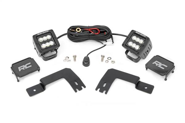 Rough Country Lift Kits & Suspension | 1350 Offroad - Rough Country LED Light Bar, 2-in, Black Series, LED Light Pods, Pair, Flood, Under Bed Mount - 93188 - Image 1