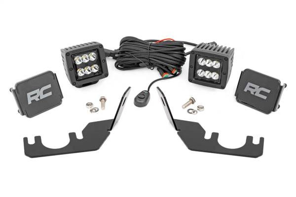 Rough Country Lift Kits & Suspension | 1350 Offroad - Rough Country Black Series LED Fog Light Kit, 2-in, Rear Mount, Spot, Black Pair - 94006 - Image 1