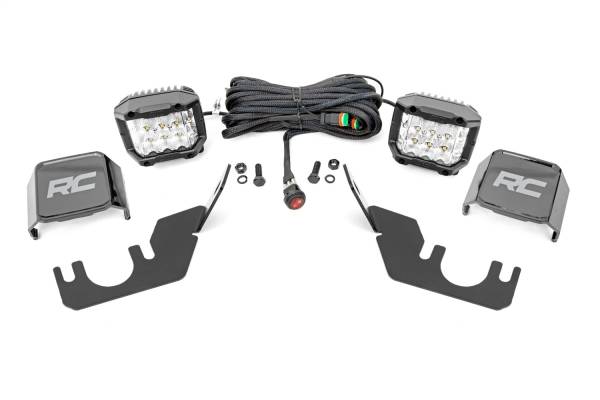 Rough Country Lift Kits & Suspension | 1350 Offroad - Rough Country Black Series LED Fog Light Kit, 3-in, Rear Mount, OSRAM - 94008 - Image 1