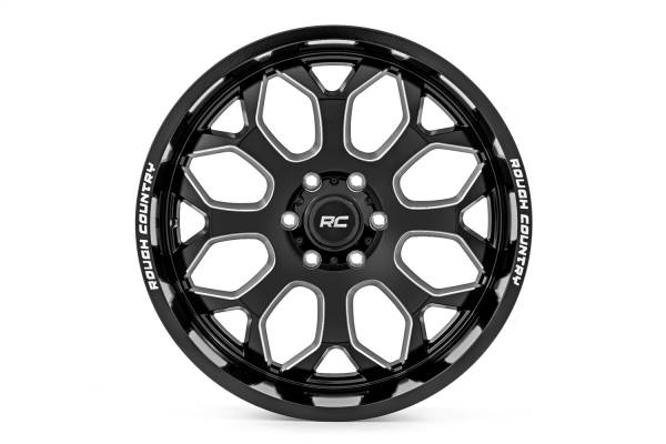 Rough Country Lift Kits & Suspension | 1350 Offroad - Rough Country One-Piece Series 96 Wheel, Machined, Gloss Black, 20X9 [6X5.5], 12mm - 96200912 - Image 1