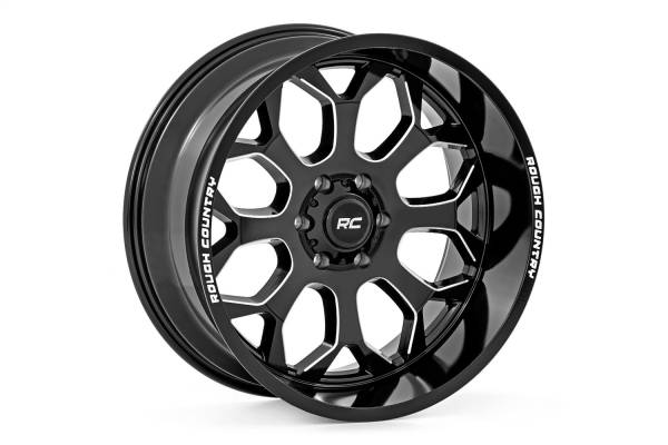 Rough Country Lift Kits & Suspension | 1350 Offroad - Rough Country One-Piece Series 96 Wheel, 20x10 [6x5.5], Gloss Black - 96201012A - Image 1