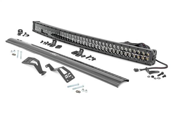 Rough Country Lift Kits & Suspension | 1350 Offroad - Rough Country LED Light Bar, Front Mount, 40-in, Black Dual Row, White DRL - 97037 - Image 1
