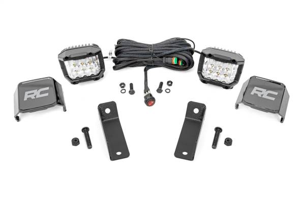 Rough Country Lift Kits & Suspension | 1350 Offroad - Rough Country LED Fog Light Kit, 2-in Chrome, Rear Mount, Wide Angle - 97083 - Image 1
