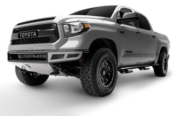 N-Fab Steps, Nerf Bars & Truck Accessories | 1350 Offroad - N-Fab M-RDS Front Bumper 14-17 Toyota Tundra - Gloss Black with Silver Skid Plate - T141MRDS - Image 1
