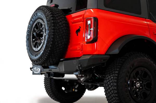 Addictive Desert Designs Bumpers & Off-Road Parts | 1350 Offroad - ADD 2021+ Ford Bronco Rock Fighter Rear Bumper - Hammer Black - R23012NA01NA - Image 1