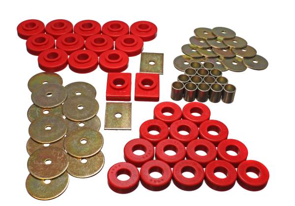 Energy Suspension Polyurethane Bushings | 1350 Offroad - Energy Suspension Body Mount Set, Red 3.4106R - Image 1