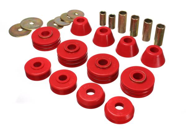 Energy Suspension Polyurethane Bushings | 1350 Offroad - Energy Suspension Body Cab Mount Set, Red 3.4108R - Image 1