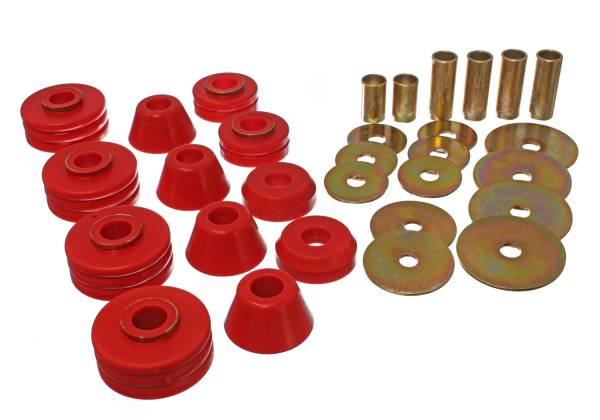 Energy Suspension Polyurethane Bushings | 1350 Offroad - Energy Suspension Body Cab Mount Set, Red 3.4109R - Image 1