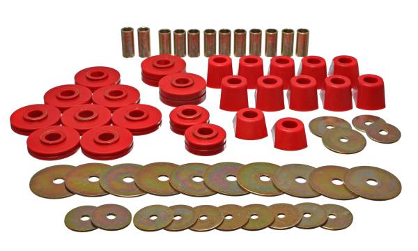 Energy Suspension Polyurethane Bushings | 1350 Offroad - Energy Suspension Body Cab Mount Set, Red 3.4110R - Image 1