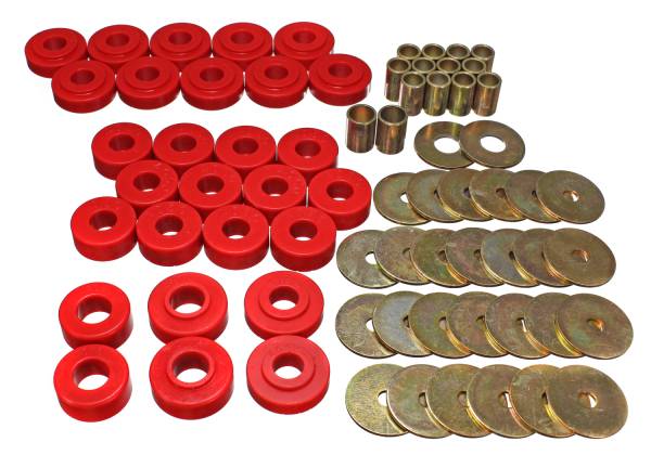 Energy Suspension Polyurethane Bushings | 1350 Offroad - Energy Suspension Body Mount Set, Red 3.4111R - Image 1