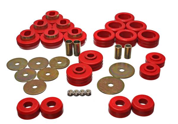 Energy Suspension Polyurethane Bushings | 1350 Offroad - Energy Suspension Body Cab Mount Set, Red 3.4118R - Image 1