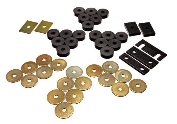 Energy Suspension Polyurethane Bushings | 1350 Offroad - Energy Suspension Body Mount Set, Black 3.4119G - Image 1