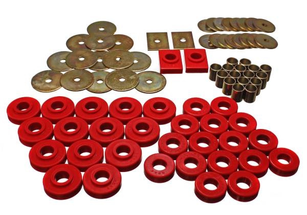 Energy Suspension Polyurethane Bushings | 1350 Offroad - Energy Suspension Body Mount Set, Red 3.4120R - Image 1