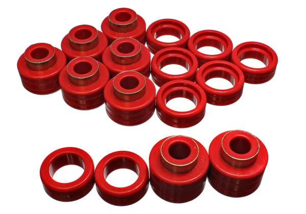 Energy Suspension Polyurethane Bushings | 1350 Offroad - Energy Suspension Body Cab Mount Set, Red 3.4122R - Image 1