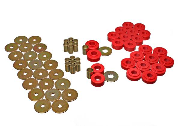 Energy Suspension Polyurethane Bushings | 1350 Offroad - Energy Suspension Body Mount Set, Red 3.4128R - Image 1