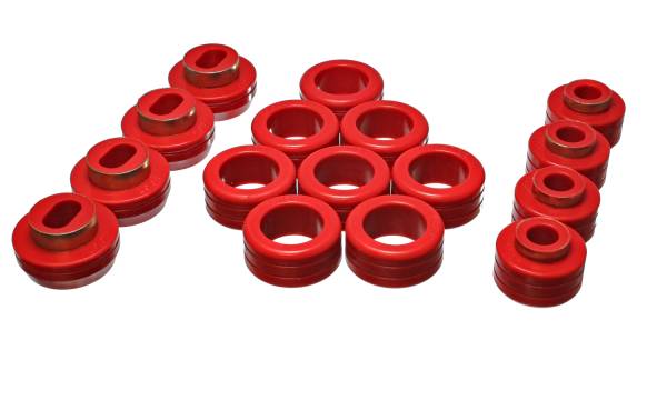 Energy Suspension Polyurethane Bushings | 1350 Offroad - Energy Suspension Body Cab Mount Set, Red 3.4131R - Image 1