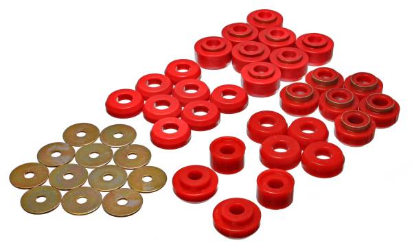 Energy Suspension Polyurethane Bushings | 1350 Offroad - Energy Suspension Body Mount Set, Red 3.4136R - Image 1