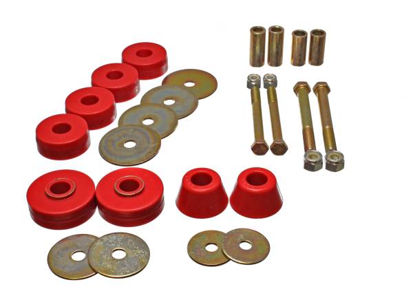 Energy Suspension Polyurethane Bushings | 1350 Offroad - Energy Suspension Body Cab Mount Set, Red 3.4137R - Image 1