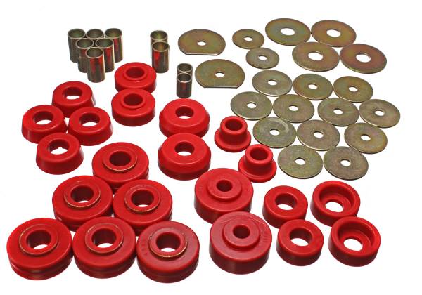 Energy Suspension Polyurethane Bushings | 1350 Offroad - Energy Suspension Body Mount Set, Red 3.4138R - Image 1