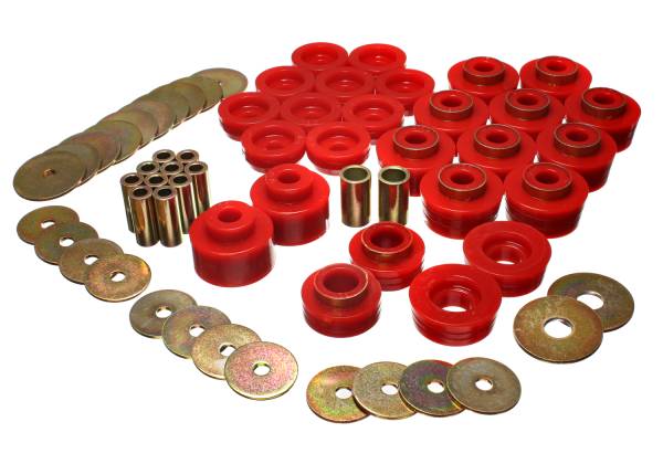 Energy Suspension Polyurethane Bushings | 1350 Offroad - Energy Suspension Body Mount Set, Red 3.4141R - Image 1