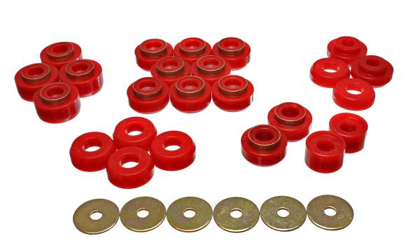 Energy Suspension Polyurethane Bushings | 1350 Offroad - Energy Suspension Body Mount Set, Red 3.4145R - Image 1