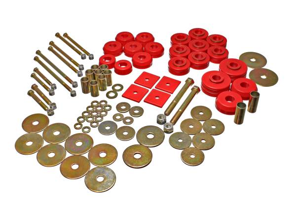 Energy Suspension Polyurethane Bushings | 1350 Offroad - Energy Suspension Body Mount Set, Red 3.4149R - Image 1