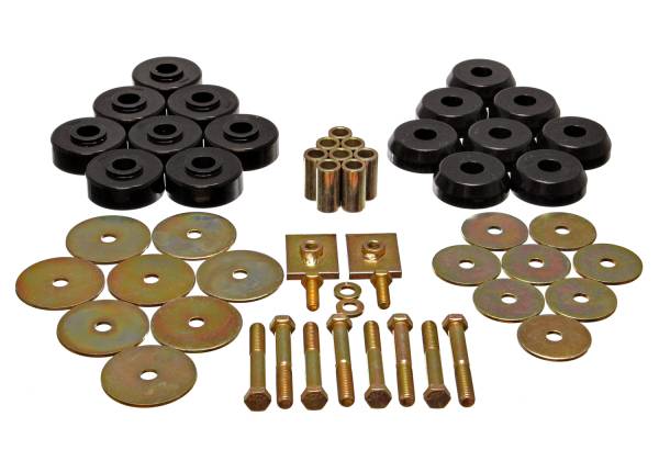 Energy Suspension Polyurethane Bushings | 1350 Offroad - Energy Suspension Body Mount Set, Black 3.4166G - Image 1