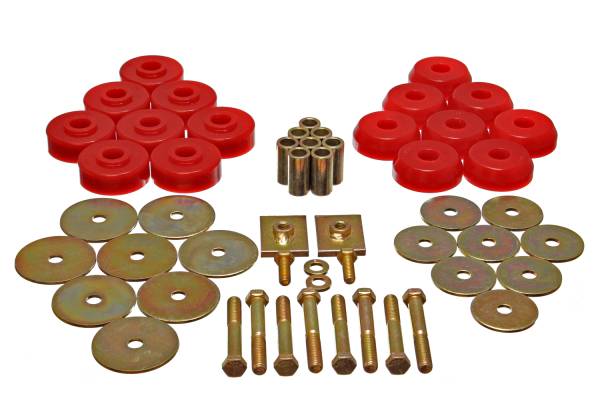 Energy Suspension Polyurethane Bushings | 1350 Offroad - Energy Suspension Body Mount Set, Red 3.4166R - Image 1
