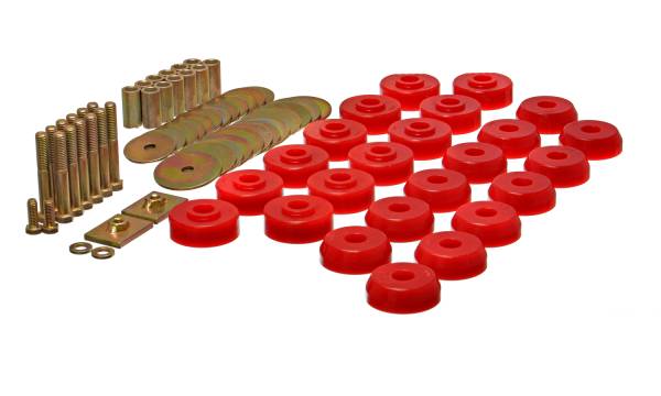Energy Suspension Polyurethane Bushings | 1350 Offroad - Energy Suspension Body Mount Set, Red 3.4167R - Image 1