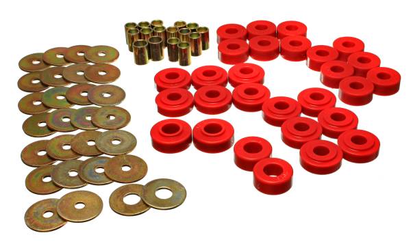 Energy Suspension Polyurethane Bushings | 1350 Offroad - Energy Suspension Leaf Spring Bushing Set, Red 4.2127R - Image 1