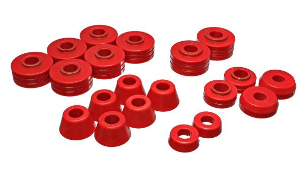 Energy Suspension Polyurethane Bushings | 1350 Offroad - Energy Suspension Body Cab Mount Set, Red 4.4102R - Image 1
