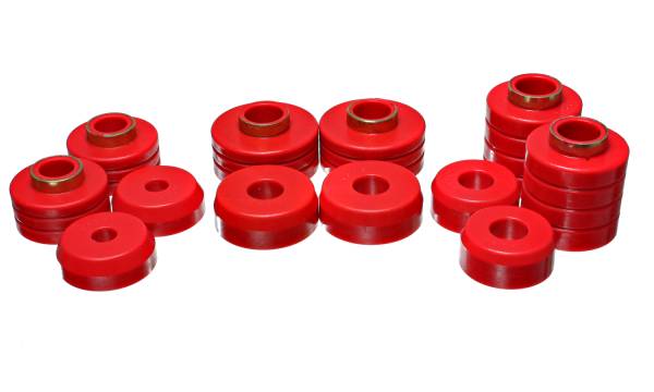 Energy Suspension Polyurethane Bushings | 1350 Offroad - Energy Suspension Body Cab Mount Set, Red 4.4103R - Image 1