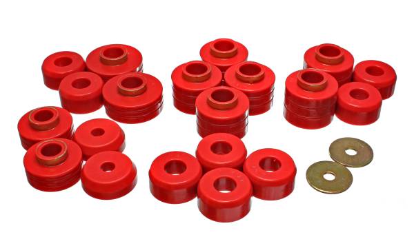 Energy Suspension Polyurethane Bushings | 1350 Offroad - Energy Suspension Body Cab Mount Set, Red 4.4105R - Image 1