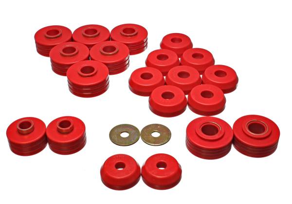 Energy Suspension Polyurethane Bushings | 1350 Offroad - Energy Suspension Body Cab Mount Set, Red 4.4109R - Image 1