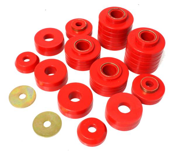 Energy Suspension Polyurethane Bushings | 1350 Offroad - Energy Suspension Body Cab Mount Set, Red 4.4107R - Image 1