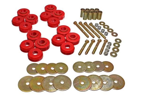 Energy Suspension Polyurethane Bushings | 1350 Offroad - Energy Suspension Body Cab Mount Set, Red 4.4110R - Image 1