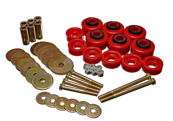 Energy Suspension Polyurethane Bushings | 1350 Offroad - Energy Suspension Body Cab Mount Set, Red 4.4113R - Image 1