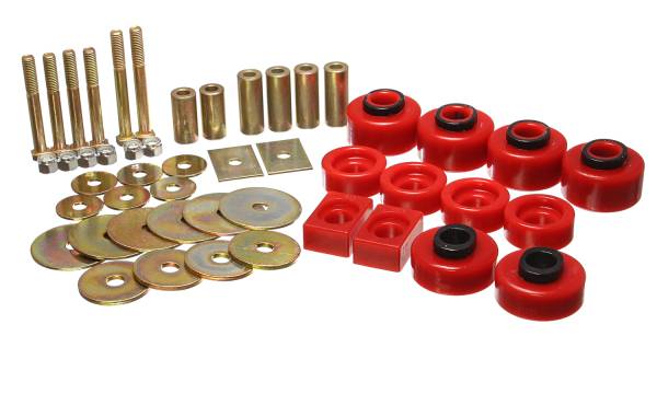 Energy Suspension Polyurethane Bushings | 1350 Offroad - Energy Suspension Body Cab Mount Set, Red 4.4114R - Image 1