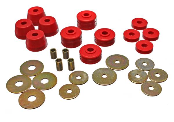 Energy Suspension Polyurethane Bushings | 1350 Offroad - Energy Suspension Body Cab Mount Set, Red 5.4101R - Image 1