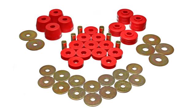 Energy Suspension Polyurethane Bushings | 1350 Offroad - Energy Suspension Body Cab Mount Set, Red 5.4102R - Image 1