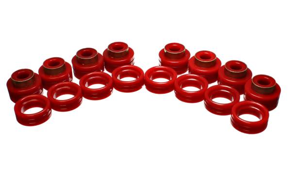 Energy Suspension Polyurethane Bushings | 1350 Offroad - Energy Suspension Body Cab Mount Set, Red 5.4109R - Image 1