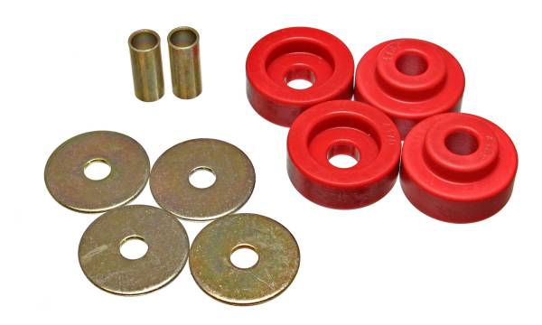 Energy Suspension Polyurethane Bushings | 1350 Offroad - Energy Suspension Torsion Bar Crossmember Mount Bushing Set, Red 5.4110R - Image 1