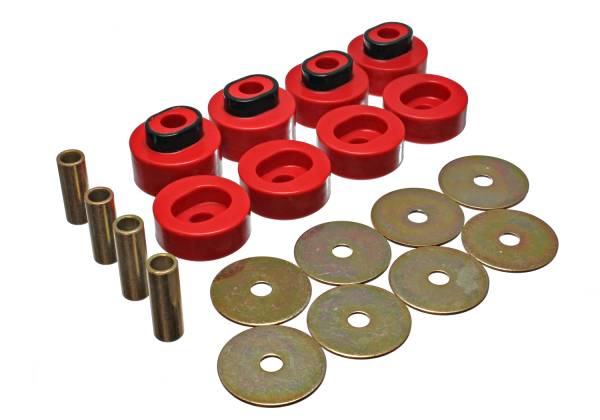 Energy Suspension Polyurethane Bushings | 1350 Offroad - Energy Suspension Body Mount Set, Red 5.4111R - Image 1