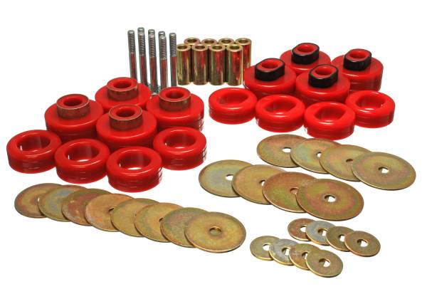 Energy Suspension Polyurethane Bushings | 1350 Offroad - Energy Suspension Body Cab Mount Set, Red 5.4115R - Image 1