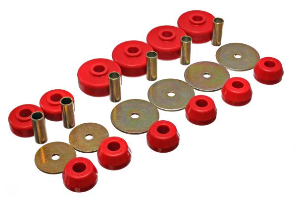Energy Suspension Polyurethane Bushings | 1350 Offroad - Energy Suspension Body Mount Set, Red 8.4101R - Image 1