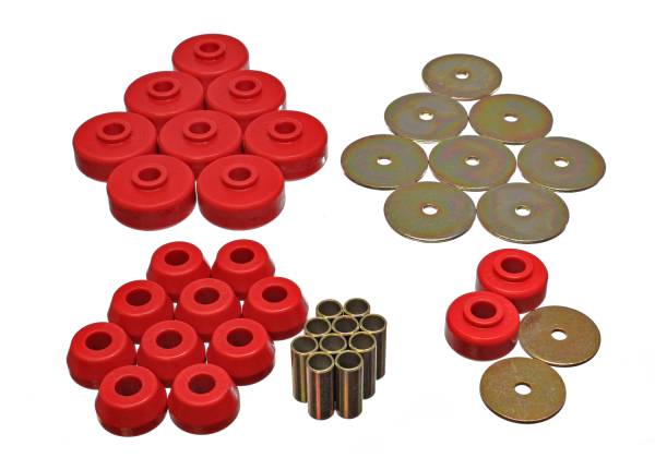 Energy Suspension Polyurethane Bushings | 1350 Offroad - Energy Suspension Body Mount Set, Red 8.4102R - Image 1